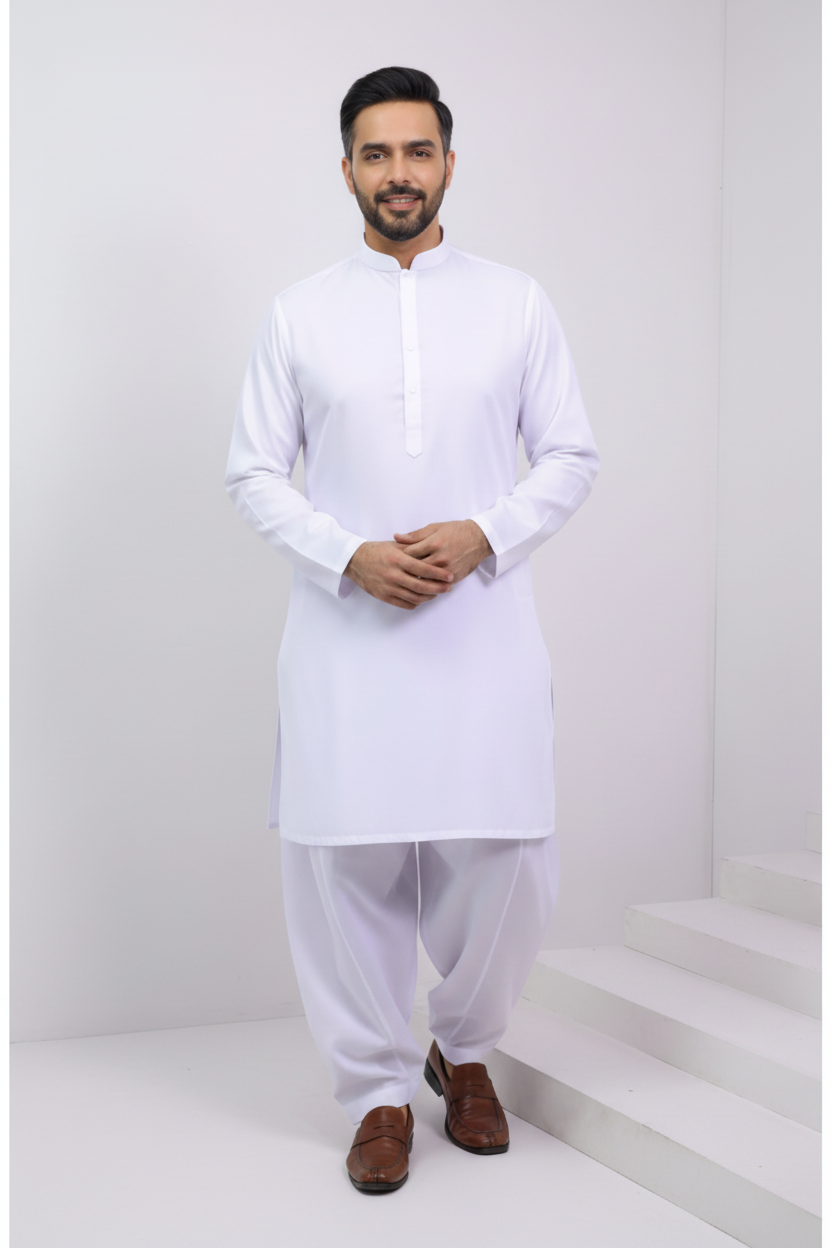 White Cotton Satin Latha(Special Limited Addition)